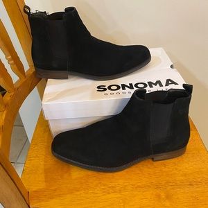 Men’s Genuine Suede Black Boots-by Sonoma